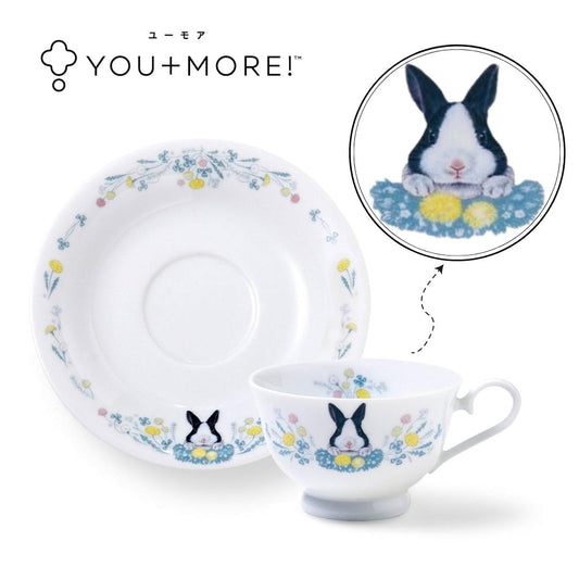 [YOU+MORE!] 日本製 兔兔下午茶時間 茶杯碟組 -熊貓兔兔
