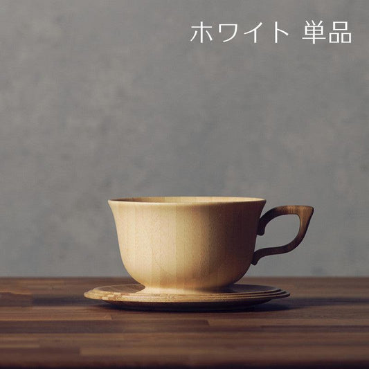 [Riveret] 日本天然孟宗竹製 茶杯連茶托禮盒裝-白色
