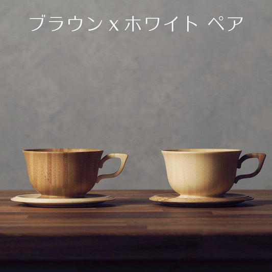 [Riveret] 日本天然孟宗竹製 茶杯連茶托一對禮盒裝