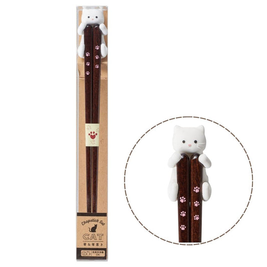 *現貨 [ISHIDA] 日本製 抱抱貓咪筷子和筷子架 -白貓