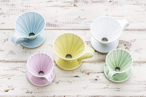 [CAFEC] 日本製五色花瓣陶瓷濾杯 (附送100張同牌錐形咖啡濾紙)